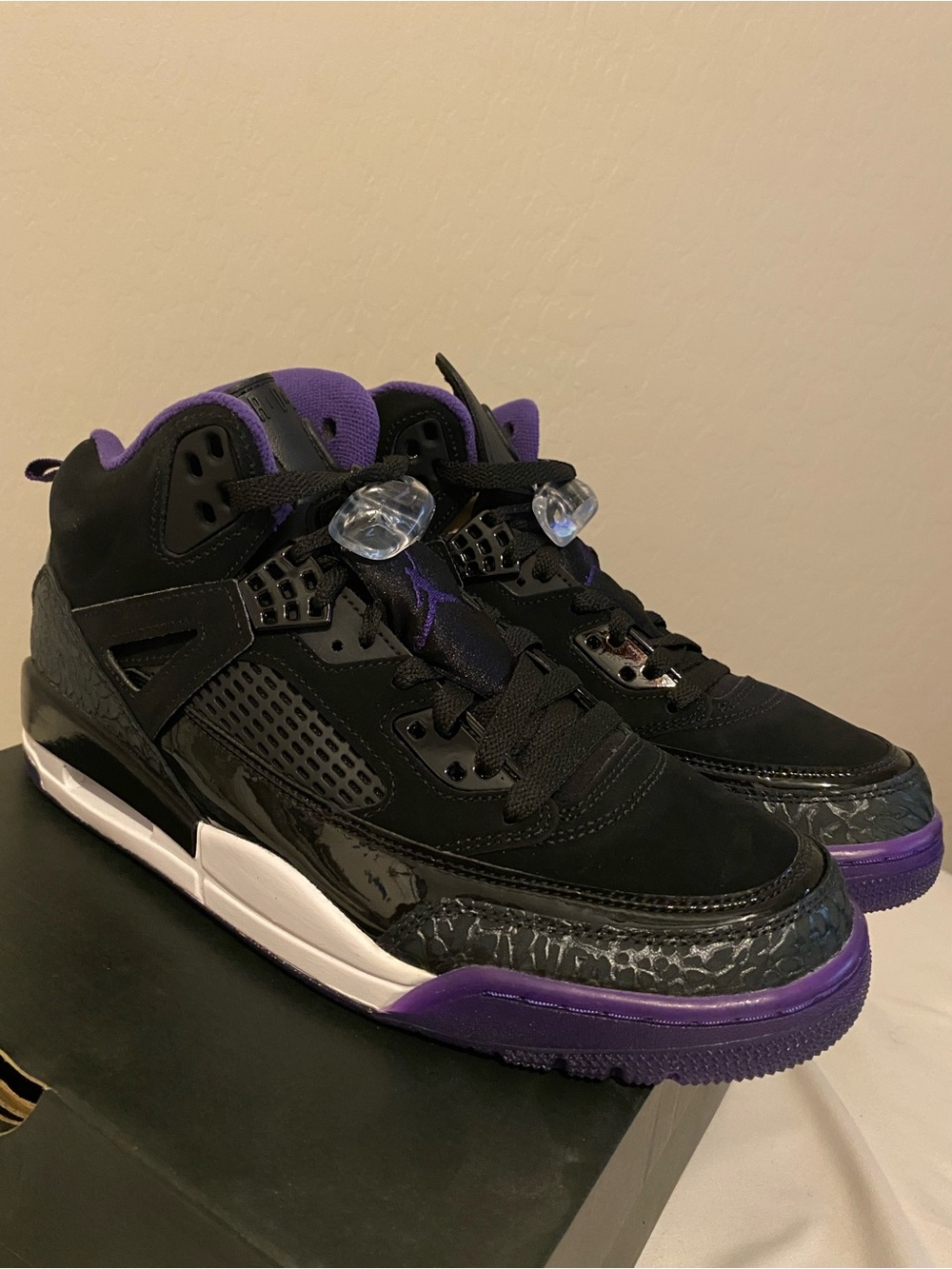 Jordan Spizike Sneakers Black and Purple Men 9.5